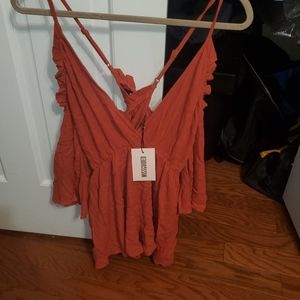 Missguided Orange Romper